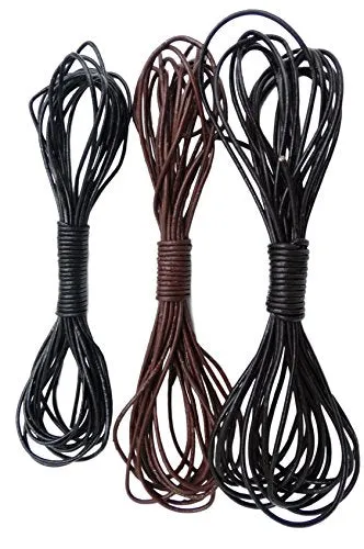 REED Genuine Leather Cord Braiding Lace Strings for Leather Crafts and Jewelry Making of Necklaces Plus Bracelets