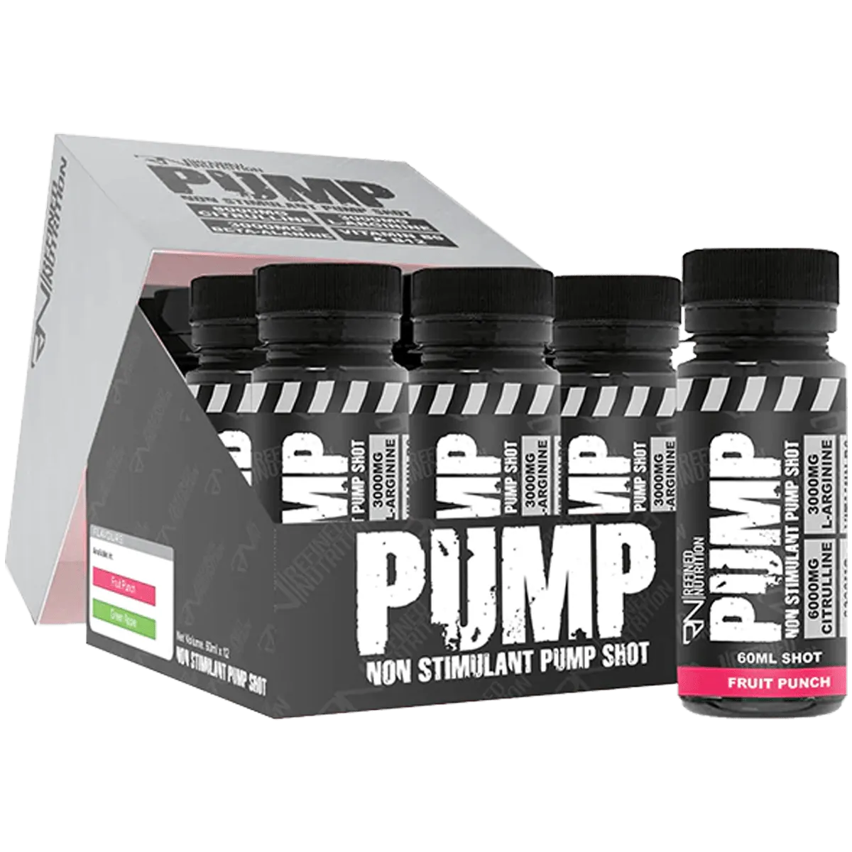 Refined Nutrition PUMP Pre-Workout Shots 12 x 60ml Fruit Punch