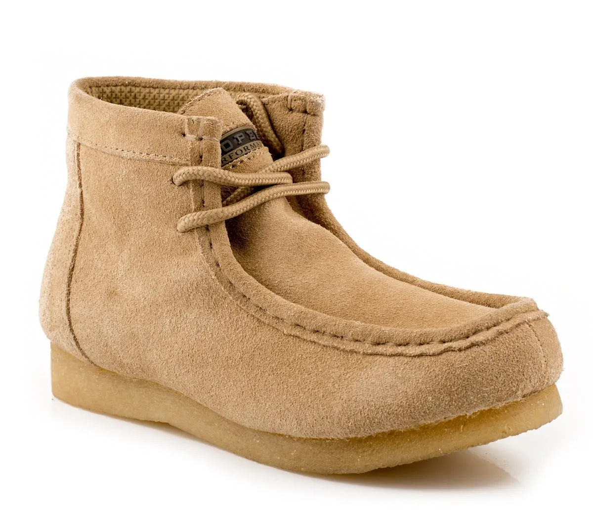 Roper Kids Boys Cowboy Boots Desert Sticker Chukka Sand Suede