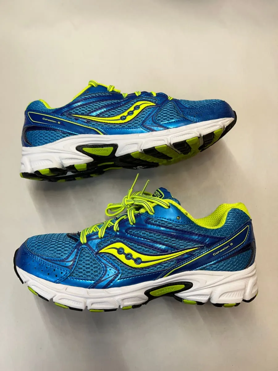 SAUCONY Women's Grid Cohesion 6 -Blue/Citron- Running Shoe - Size 9.5M Preowned