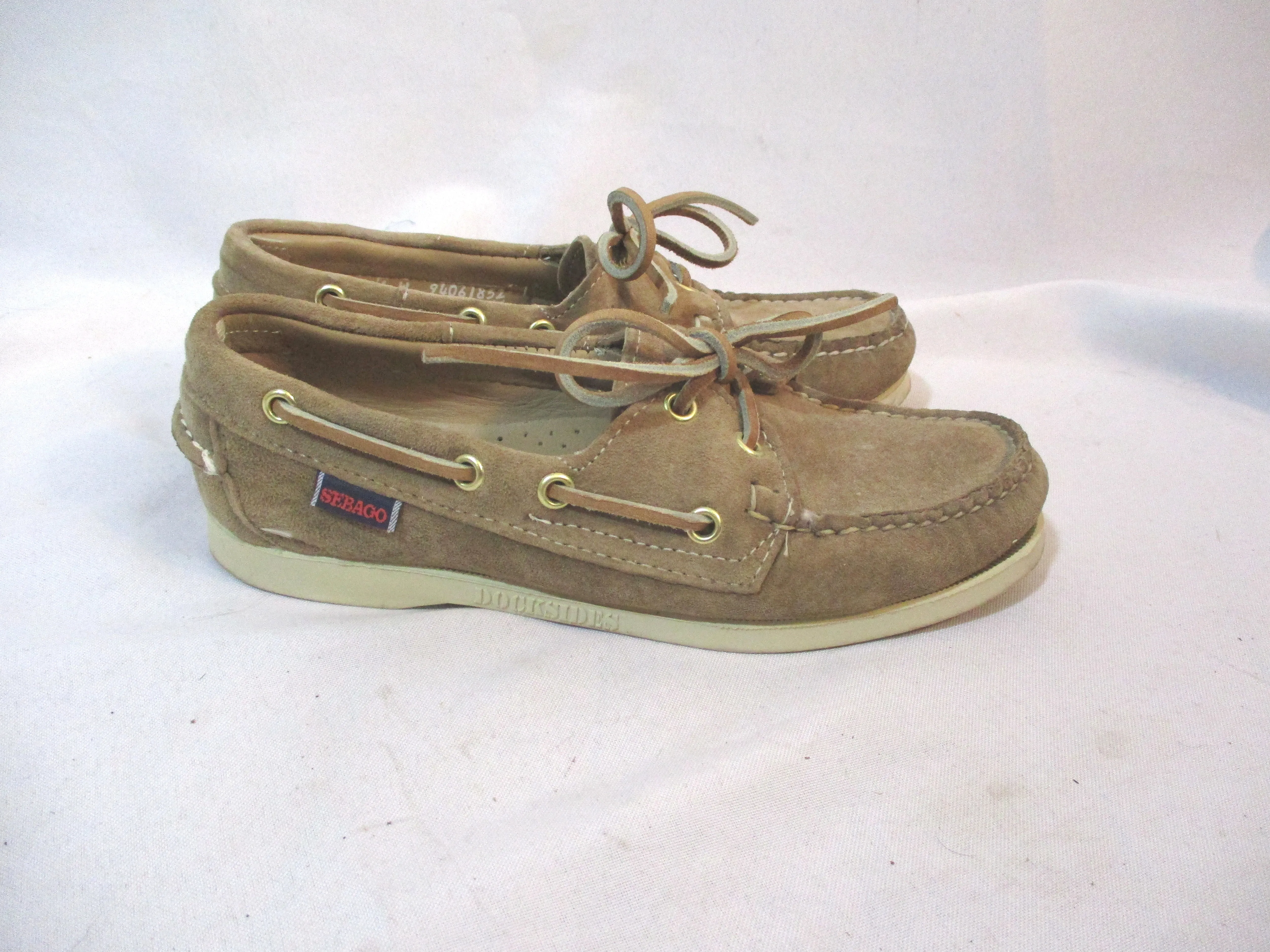 SEBAGO DOCKSIDERS Mocs Boat Shoe Preppy CHESTNUT BEIGE SUEDE 6