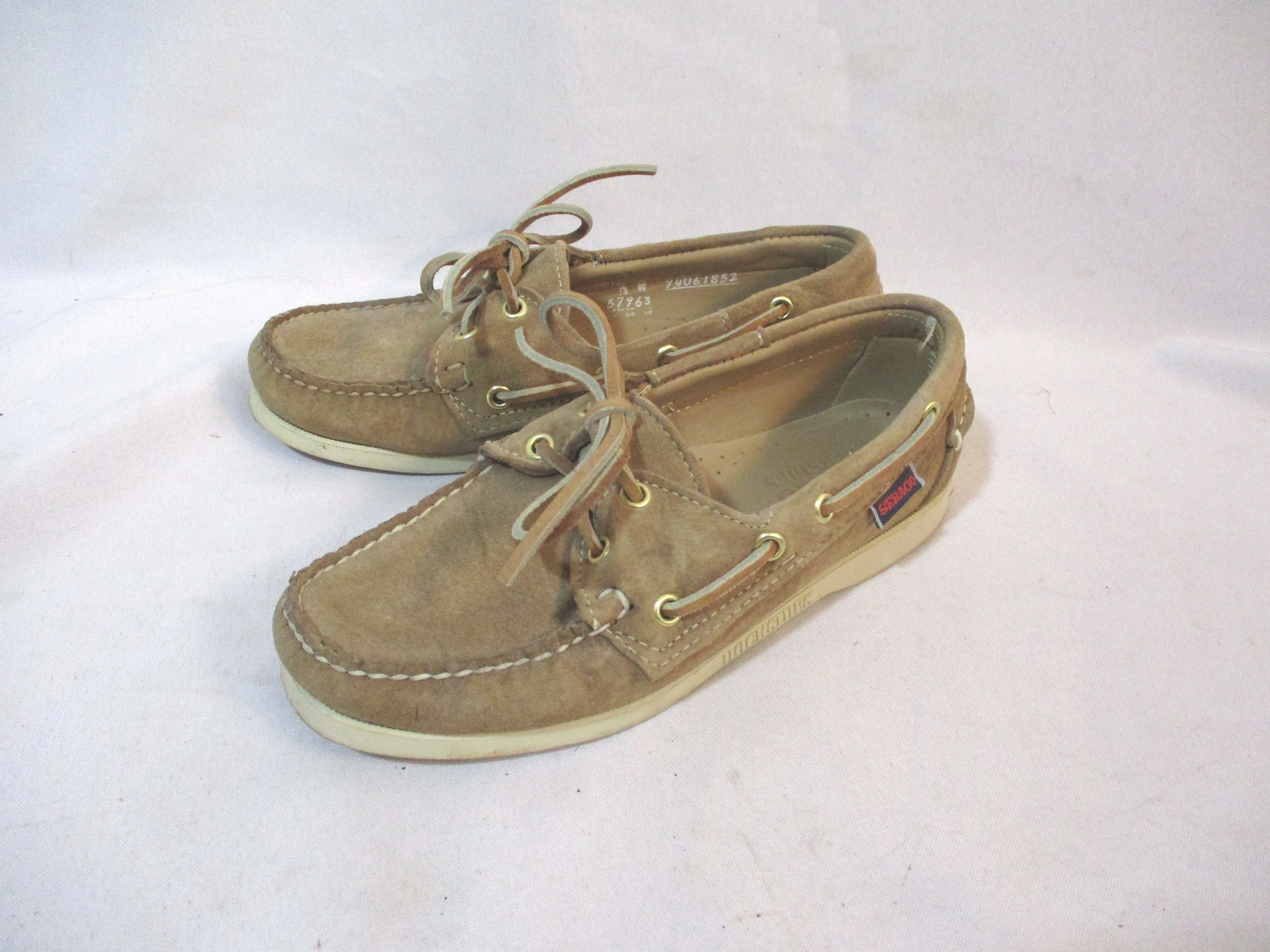 SEBAGO DOCKSIDERS Mocs Boat Shoe Preppy CHESTNUT BEIGE SUEDE 6