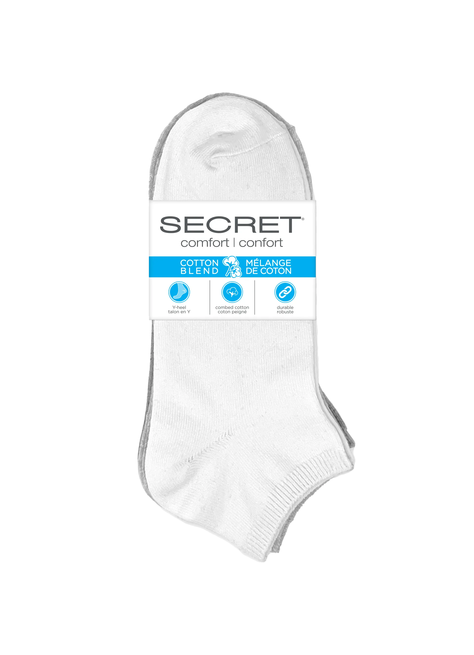 SECRET® Comfort Cotton Flat Knit Low Cut - 3 Pairs