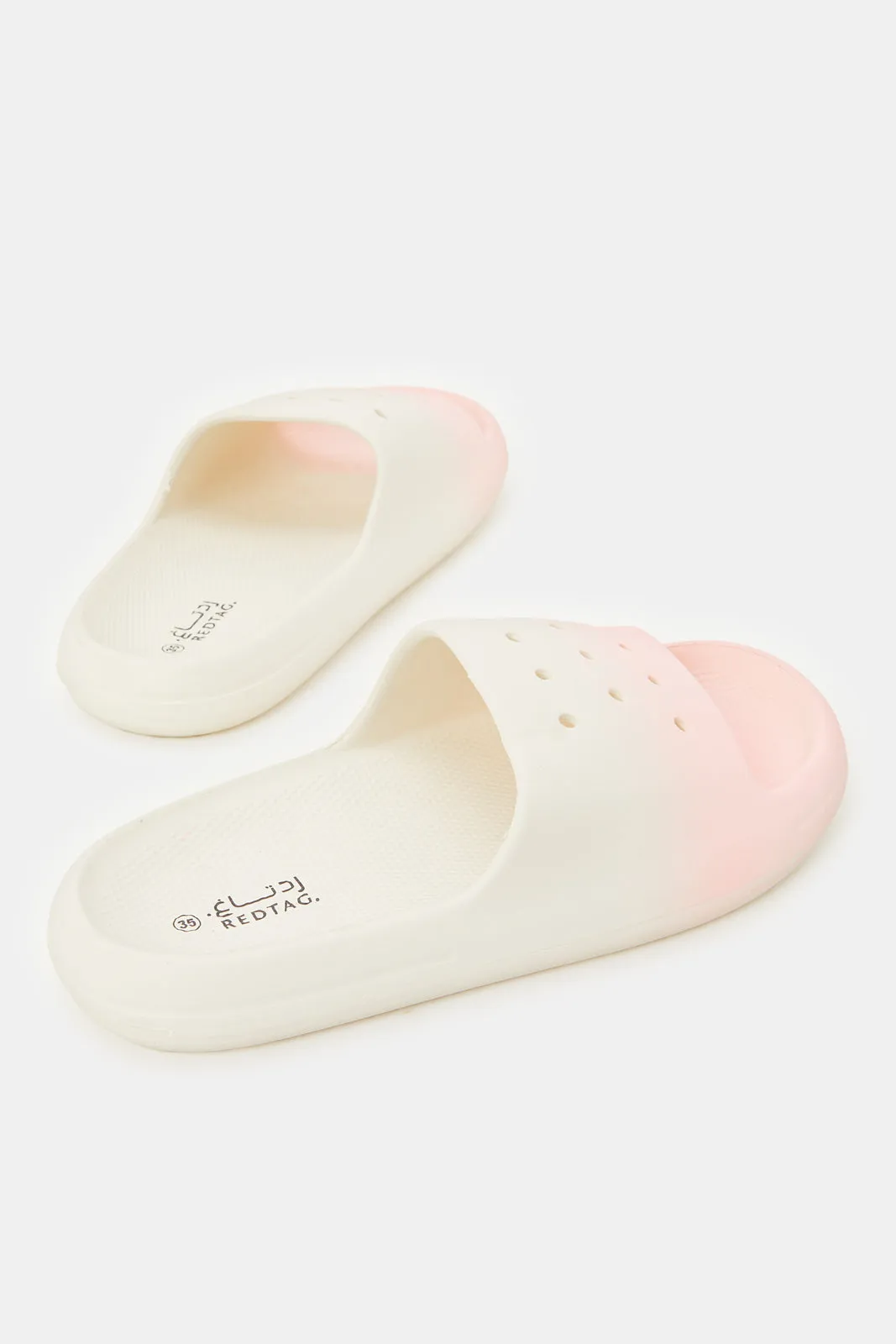 Senior Girls Pink And White Slides