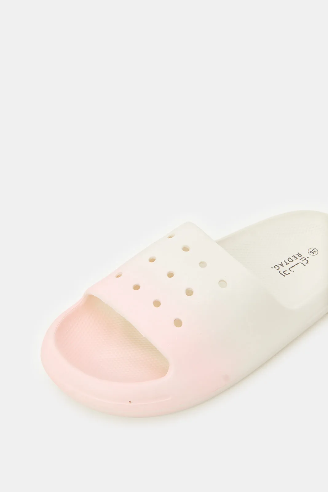 Senior Girls Pink And White Slides