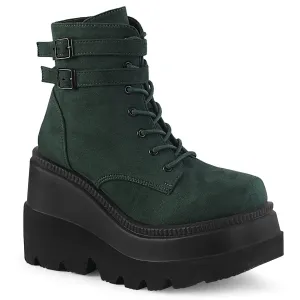 Shaker-52 Wedge Platform Emerald Boots