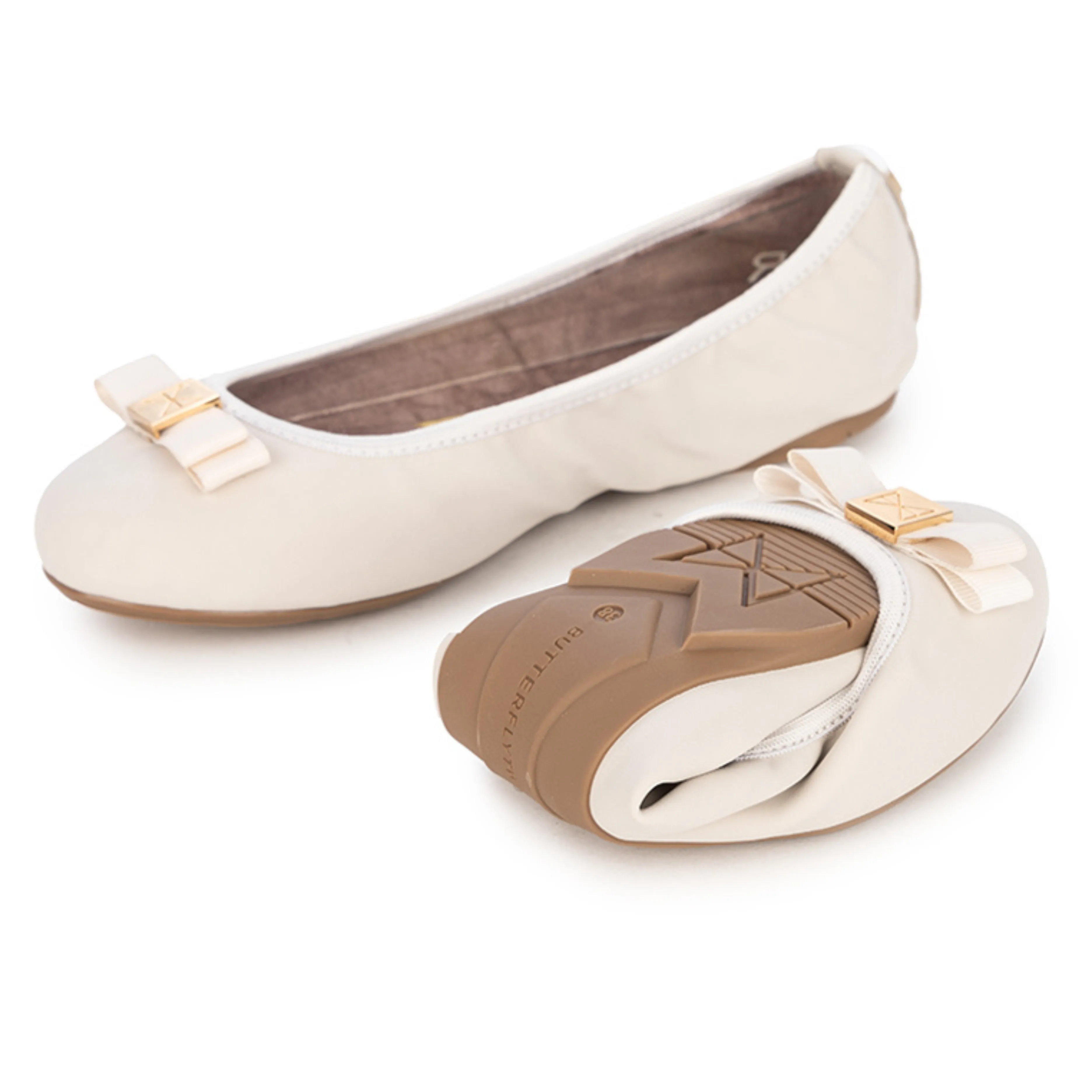 SHEA Ballet Flat Shoes - Ice White