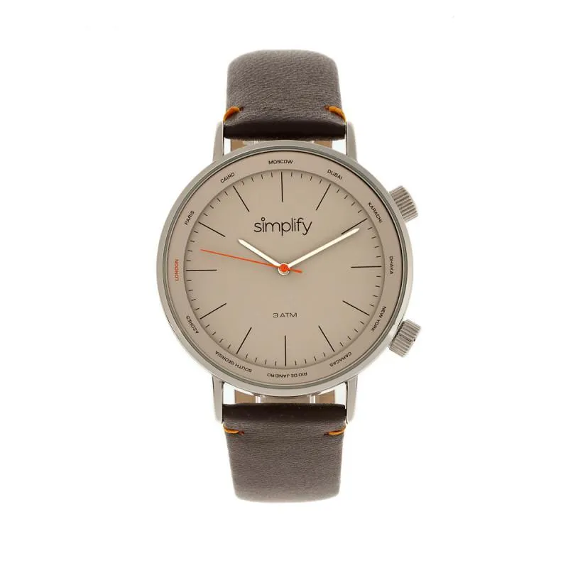 Simplify The 3300 Leather-Band Watch