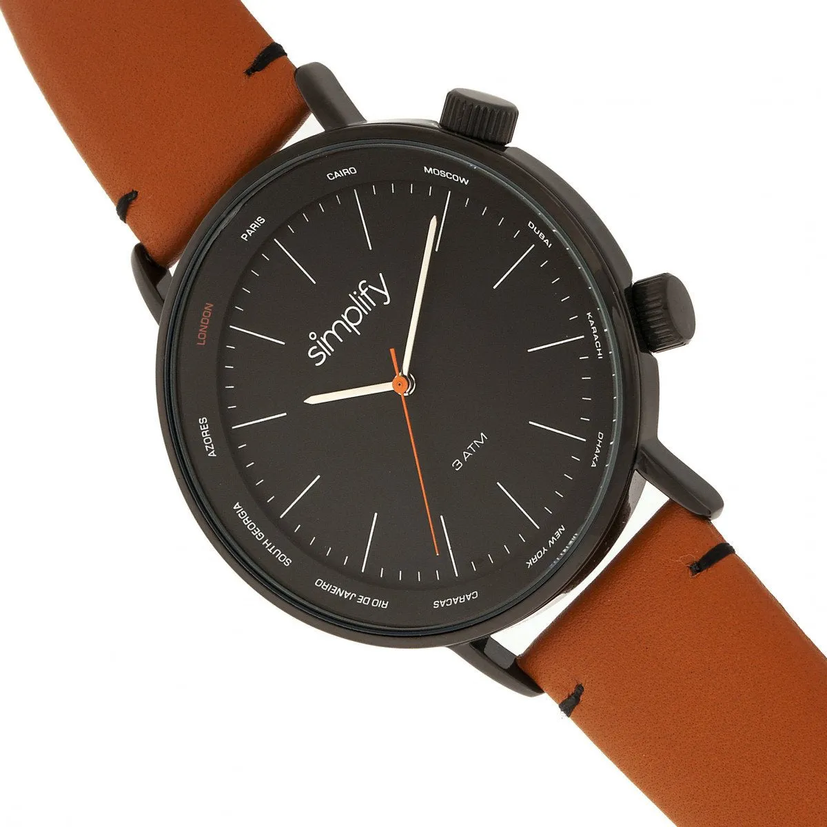 Simplify The 3300 Leather-Band Watch