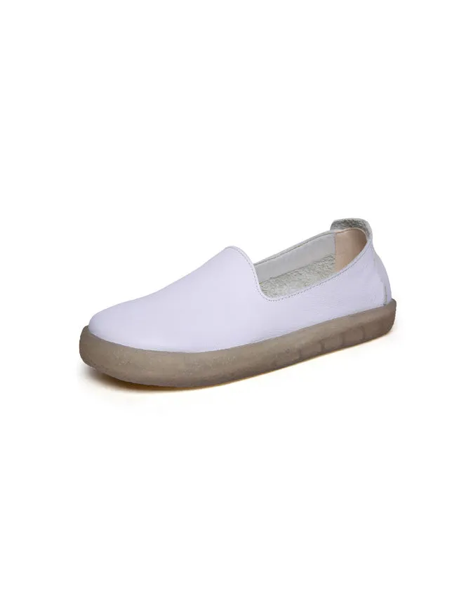 Soft Leather Slip On Flat Shoes