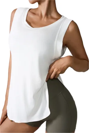 TEEK - Slit Round Neck Active Tank