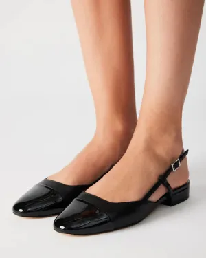 The Belinda Slingback Flat - Black