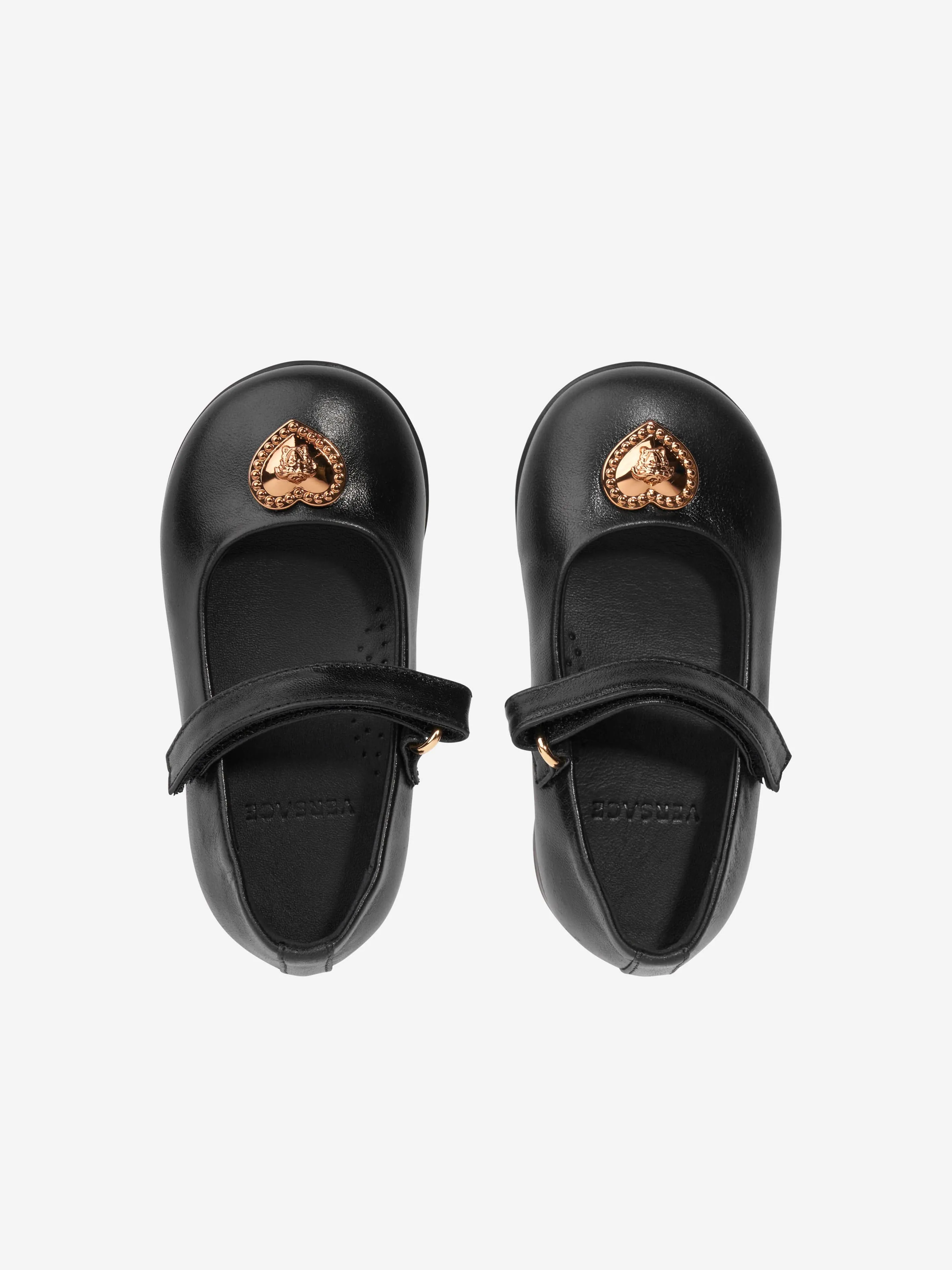 Versace Girls Heart Logo Shoes in Black