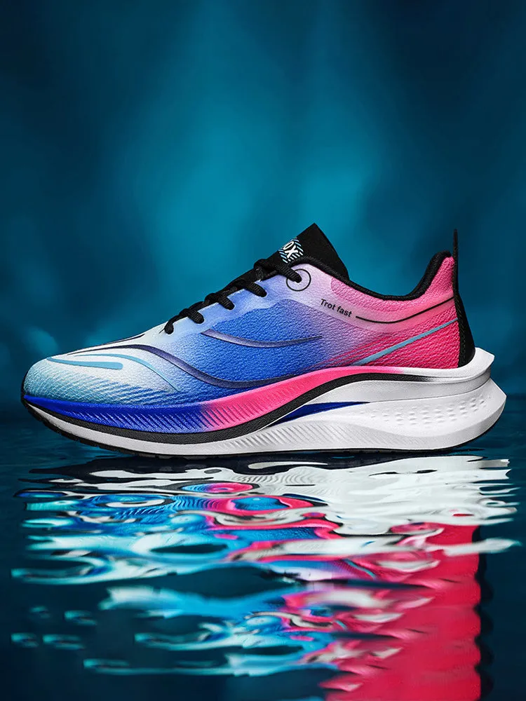 Versatile Fluorescent Contrast Color Soft-Soled Breathable  Running Shoes