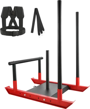 Vevor Weight Training Sled Steel Push-Pull Power Sled with Handle Fits 1" and 2" Weight Plate New