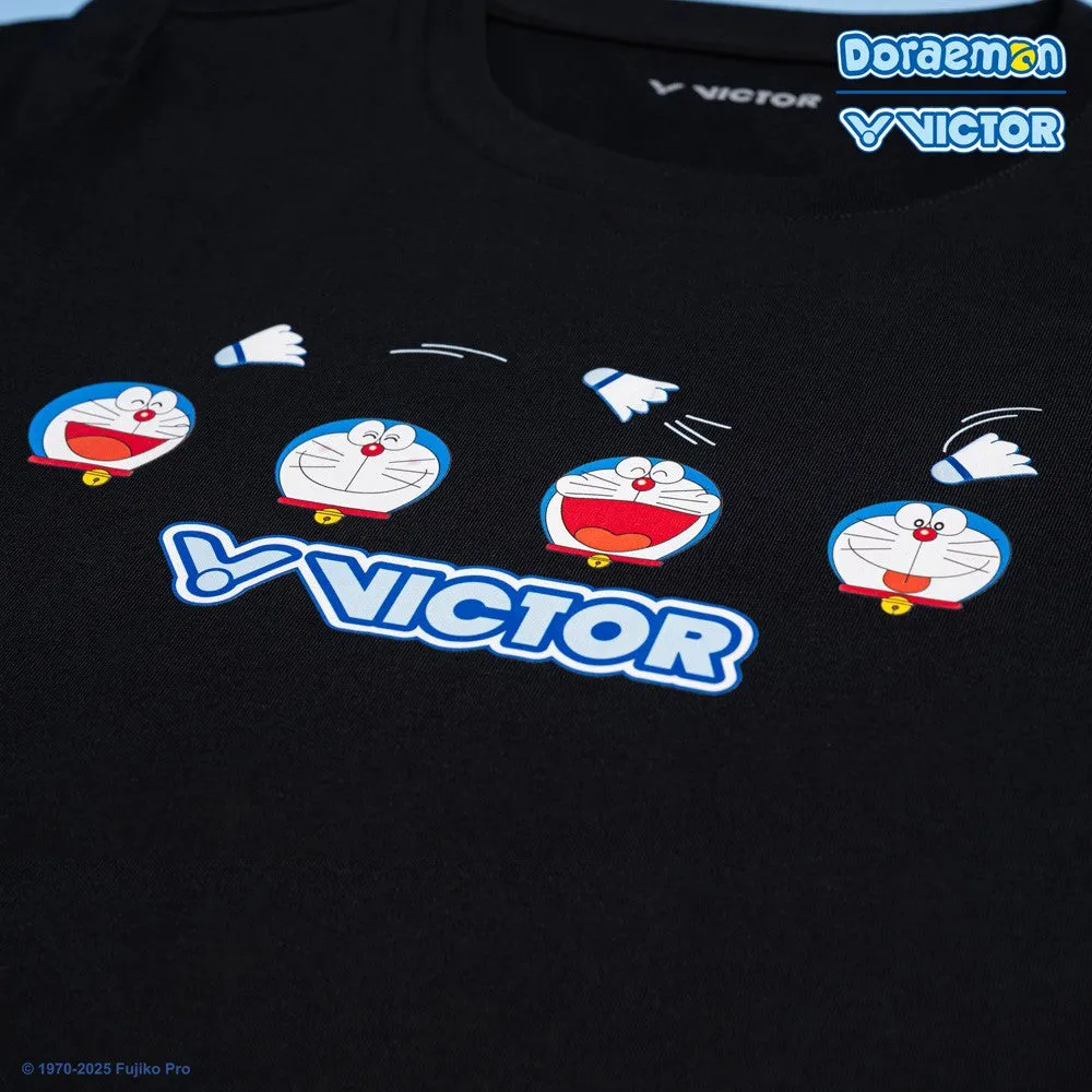 Victor X Doraemon T-502DRM-C Unisex T-Shirt [Black]