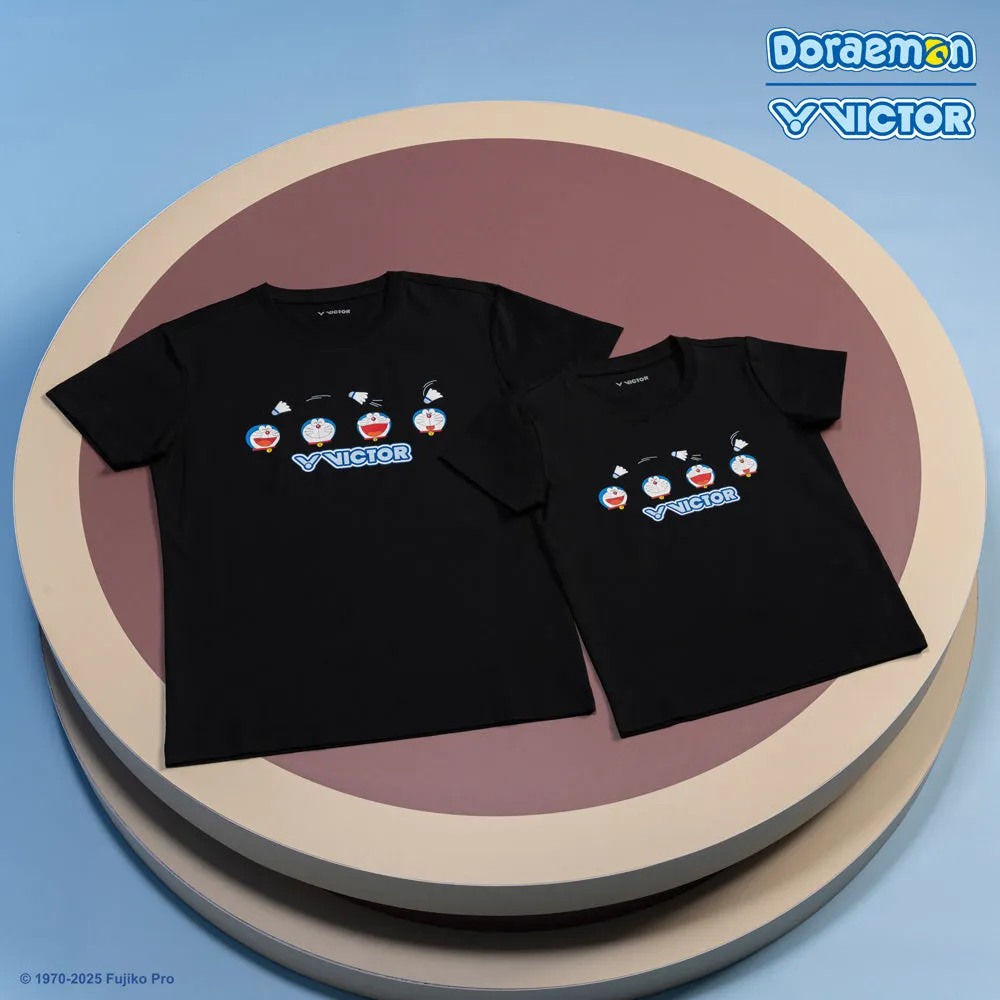 Victor X Doraemon T-502DRM-C Unisex T-Shirt [Black]