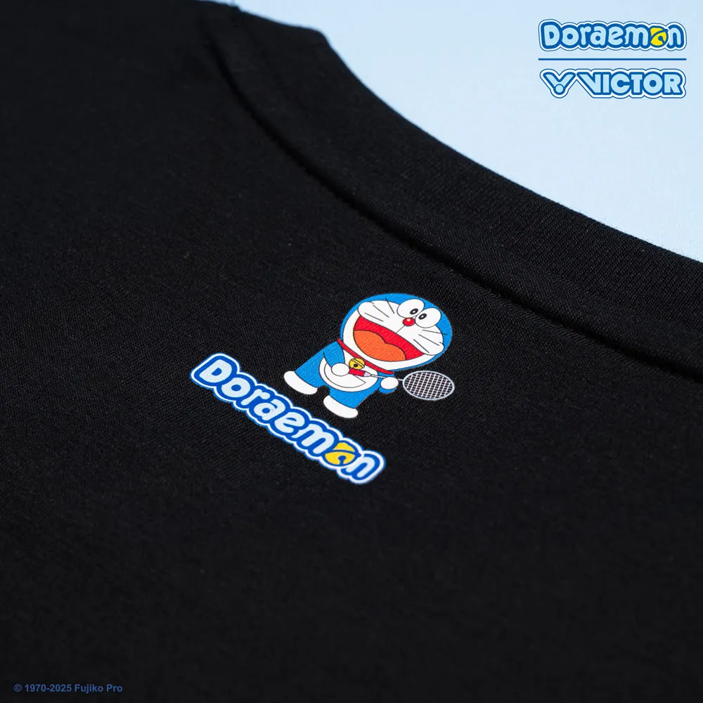 Victor X Doraemon T-502DRM-C Unisex T-Shirt [Black]