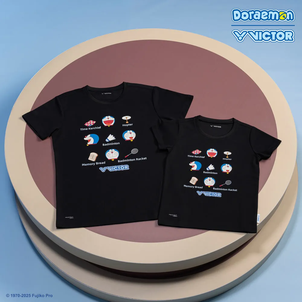 Victor X Doraemon T-503DRM-C Unisex T-Shirt [Black]