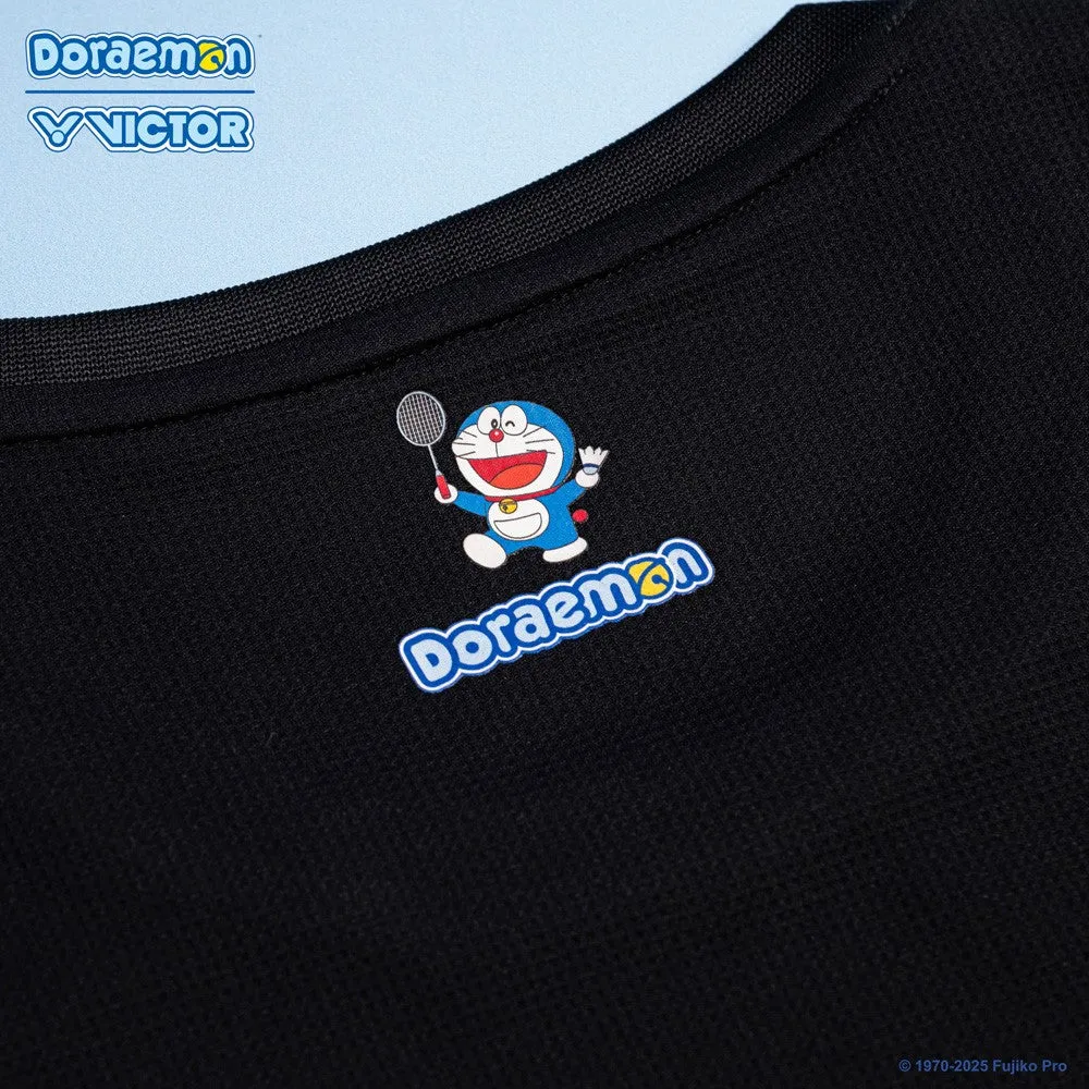 Victor X Doraemon T-503DRM-C Unisex T-Shirt [Black]