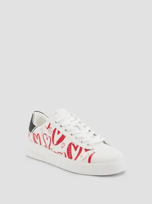 White Heart Rockies Low Top Sneakers