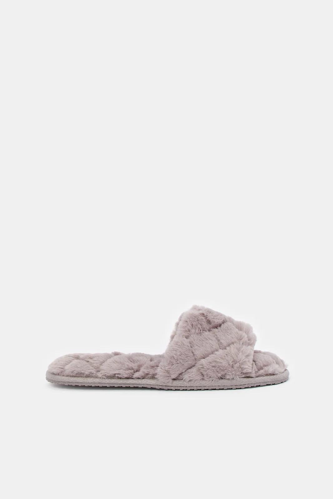 Women Grey Quilted Slipper