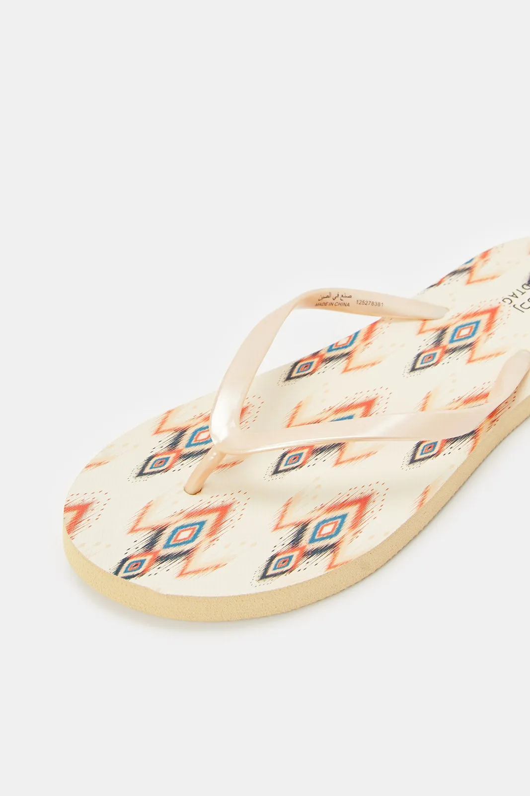 Women Ivory Print Flip Flop