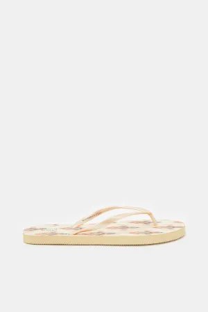 Women Ivory Print Flip Flop