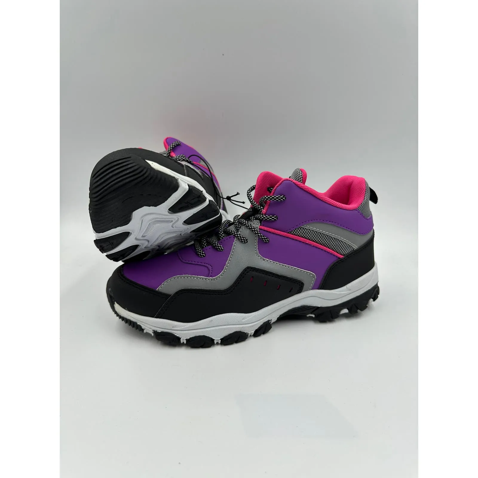 Women's Size 6, Bright Purple and Pink High Top Hikers with Rugged Tread Design